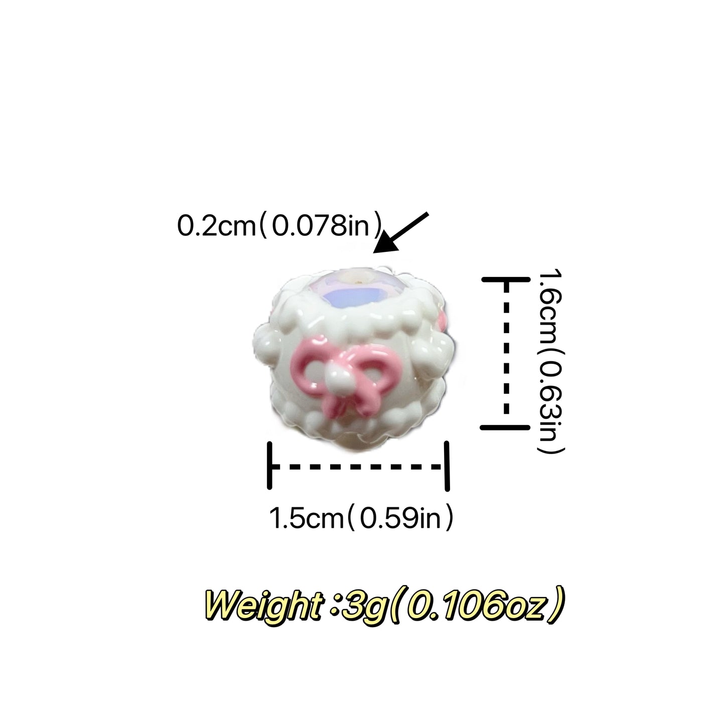 Heavy HandPainted Beads White Pink Pastel Soft Color Random 15 Pcs Can make keychain jewelry
