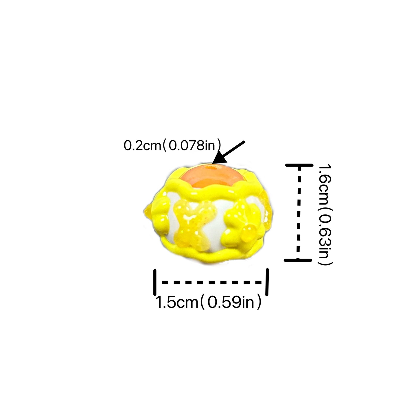 Heavy HandPainted Beads Jelly Yellow Pastel Soft Color Can make keychain jewelry
