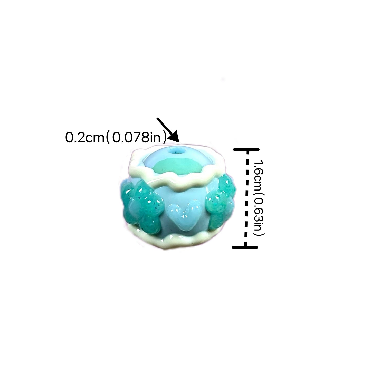 Heavy HandPainted Beads Jelly Blue Pastel Soft Color Can make keychain jewelry
