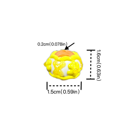 Heavy HandPainted Beads Jelly Yellow Pastel Soft Color Can make keychain jewelry