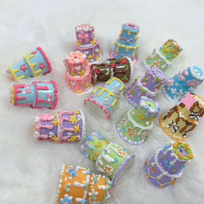 HandPainted Pink Colorful Soft Pastel Color Cute Painting Cake Beads Can make DIY keychain、jewelry、phone chain ball point pen